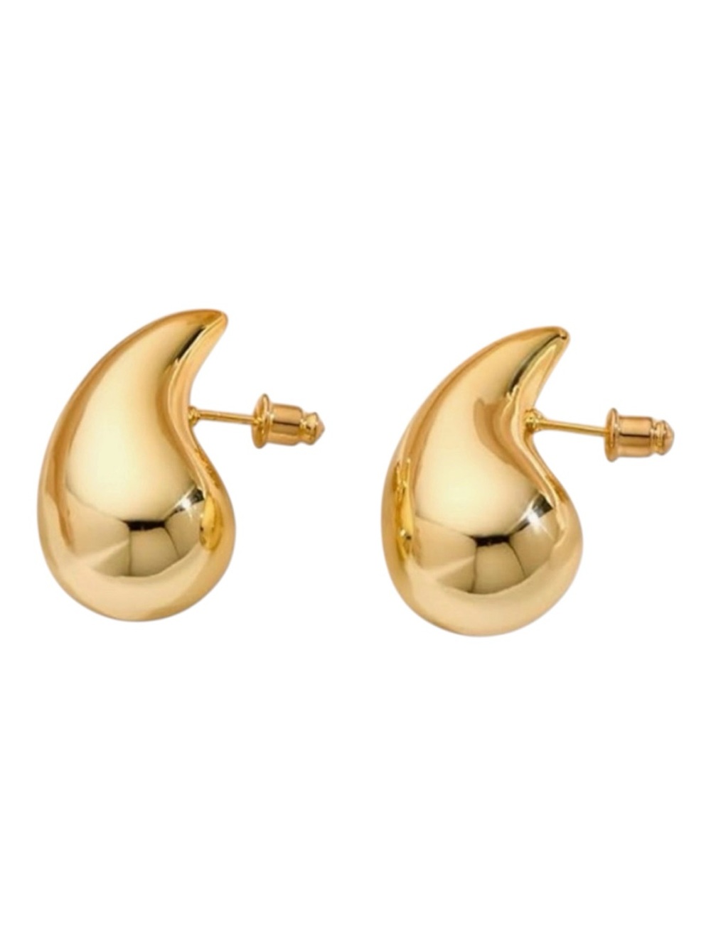 18k Plated Gold Teardrop Statement Earrings